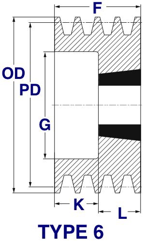 SPA 160X4-CI Ametric Metric Cast Iron V Belt Pulley 4 Groove Mfg Code 1-033 160 mm Pitch Diameter, for SPA Profile V-Belt 