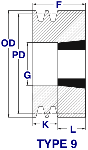 V-Belt Pulleys & Sheaves Mfg Code 1-033 for SPA Profile V-Belt 160 mm ...