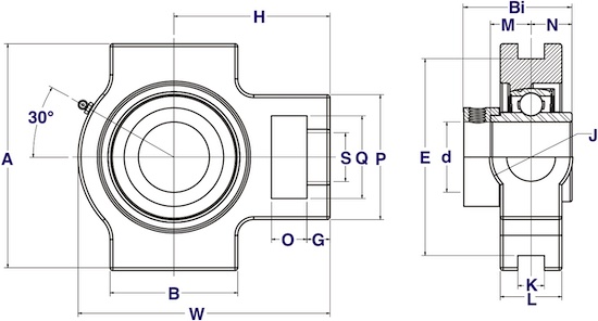 eccentric locking take up bearing drawing