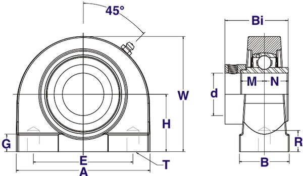 hctb bearing drawing