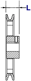 Overall width of the pulley
