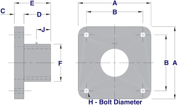 transmission flange bearing dimensions