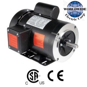 1/3 hp stainless steel electric motor 56c 3 phase washdown 1800 rpm with base